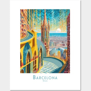 Barcelona Spain Skyline from Sagrada Familia Posters and Art
